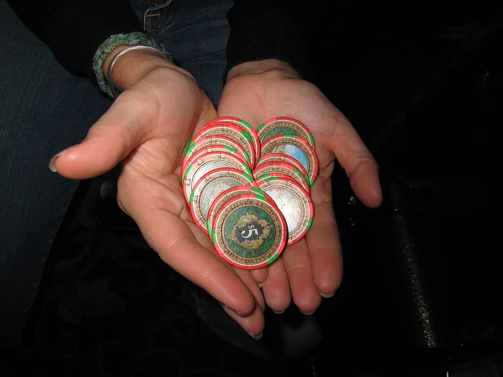 casino chips on a table