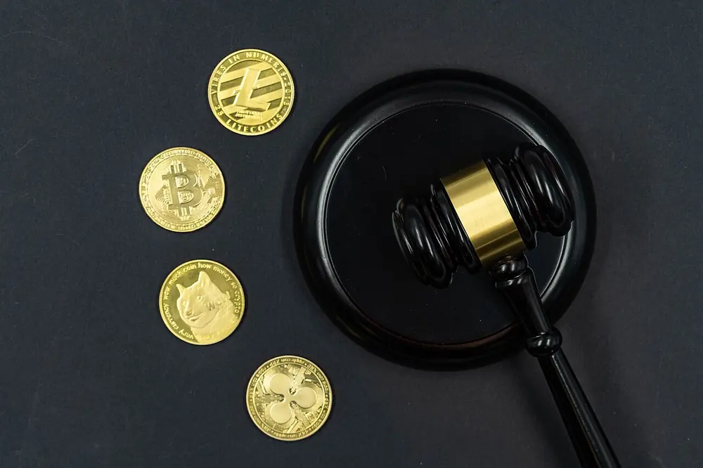 cryptocurrency coins on a table